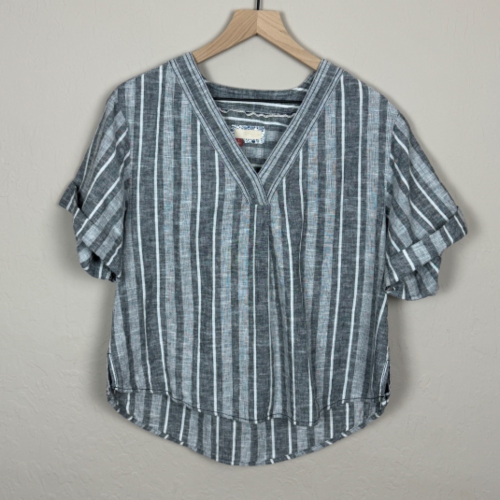 ANTHROPOLOGIE Pilcro Linen Henley Surf Shirt - Picture 5 of 15